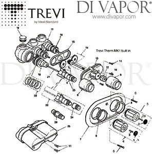 Trevi Therm MK1 Built-In 300 Thermostatic Shower Valve Spare Parts - IDL DV 404